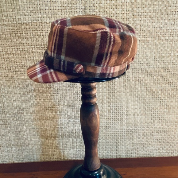 🌟HP🌟NWOT Brown Plaid Newsboy Cap by D&Y OSFM - Picture 5 of 10
